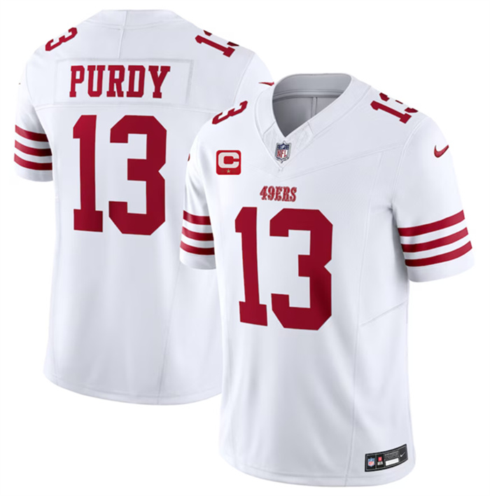 Men's San Francisco 49ers #13 Brock Purdy White 2023 F.U.S.E. With 1-Star C Patch Vapor Untouchable Limited Stitched Football Jersey Men's San Francisco 49ers #13 Brock Purdy White 2023 F.U.S.E. With 1-Star C Patch Vapor Untouchable Limited Stitched Football Jersey