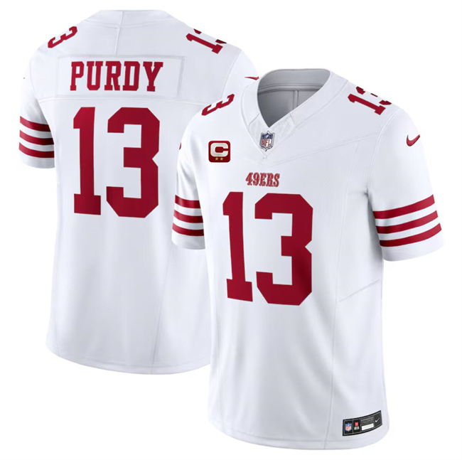 Men's San Francisco 49ers #13 Brock Purdy White 2024 F.U.S.E. With 2-Star C Patch Vapor Untouchable Limited Stitched Football Jersey Men's San Francisco 49ers #13 Brock Purdy White 2024 F.U.S.E. With 2-Star C Patch Vapor Untouchable Limited Stitched Football Jersey