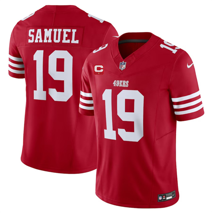 Men's San Francisco 49ers #19 Deebo Samuel Red 2023 F.U.S.E. With 1-Star C Patch Vapor Untouchable Limited Stitched Football Jersey Men's San Francisco 49ers #19 Deebo Samuel Red 2023 F.U.S.E. With 1-Star C Patch Vapor Untouchable Limited Stitched Football Jersey