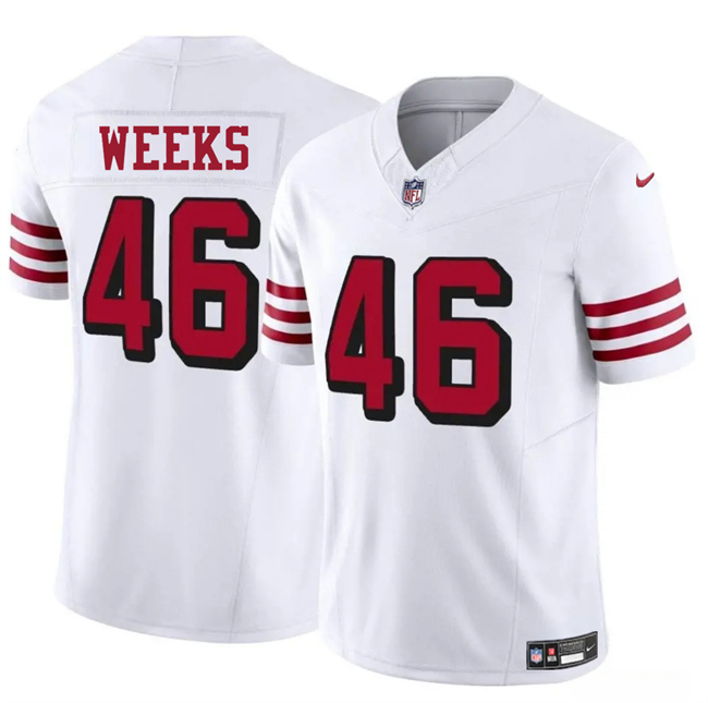 Men's San Francisco 49ers #46 Jon Weeks New White 2025 F.U.S.E. Vapor Untouchable Limited Stitched Football Jersey