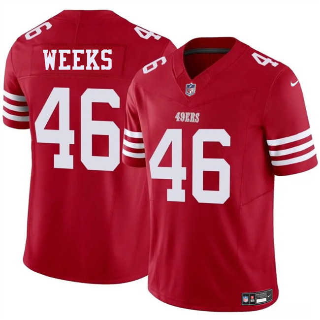Men's San Francisco 49ers #46 Jon Weeks Red 2025 F.U.S.E. Vapor Untouchable Limited Stitched Football Jersey