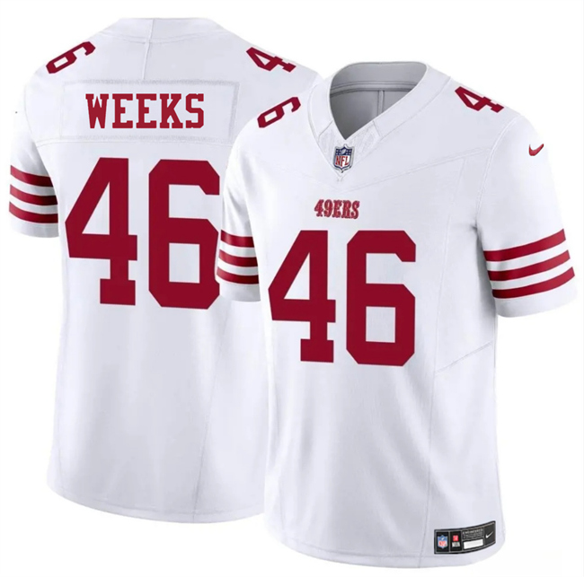 Men's San Francisco 49ers #46 Jon Weeks White 2025 F.U.S.E. Vapor Untouchable Limited Stitched Football Jersey