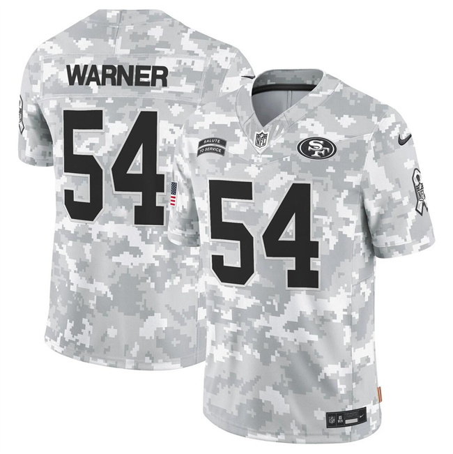 Men's San Francisco 49ers #54 Fred Warner 2024 F.U.S.E Arctic Camo Salute To Service Limited Stitched Football Jersey Men's San Francisco 49ers #54 Fred Warner 2024 F.U.S.E Arctic Camo Salute To Service Limited Stitched Football Jersey