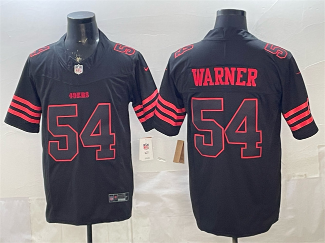 Men's San Francisco 49ers #54 Fred Warner Black F.U.S.E. 'Stranger Things Edition' Vapor Limited Stitched Football Jersey Men's San Francisco 49ers #54 Fred Warner Black F.U.S.E. 'Stranger Things Edition' Vapor Limited Stitched Football Jersey