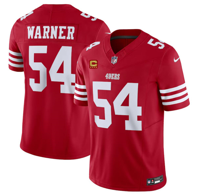 Men's San Francisco 49ers #54 Fred Warner Red 2024 F.U.S.E. With 4-Star C Patch Vapor Untouchable Limited Stitched Football Jersey Men's San Francisco 49ers #54 Fred Warner Red 2024 F.U.S.E. With 4-Star C Patch Vapor Untouchable Limited Stitched Football Jersey