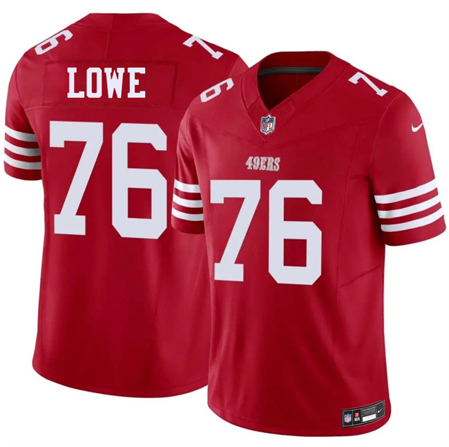 Men's San Francisco 49ers #76 Vederian Lowe Red 2026 F.U.S.E. Vapor Untouchable Limited Stitched Football Jersey Men's San Francisco 49ers #76 Vederian Lowe Red 2026 F.U.S.E. Vapor Untouchable Limited Stitched Football Jersey