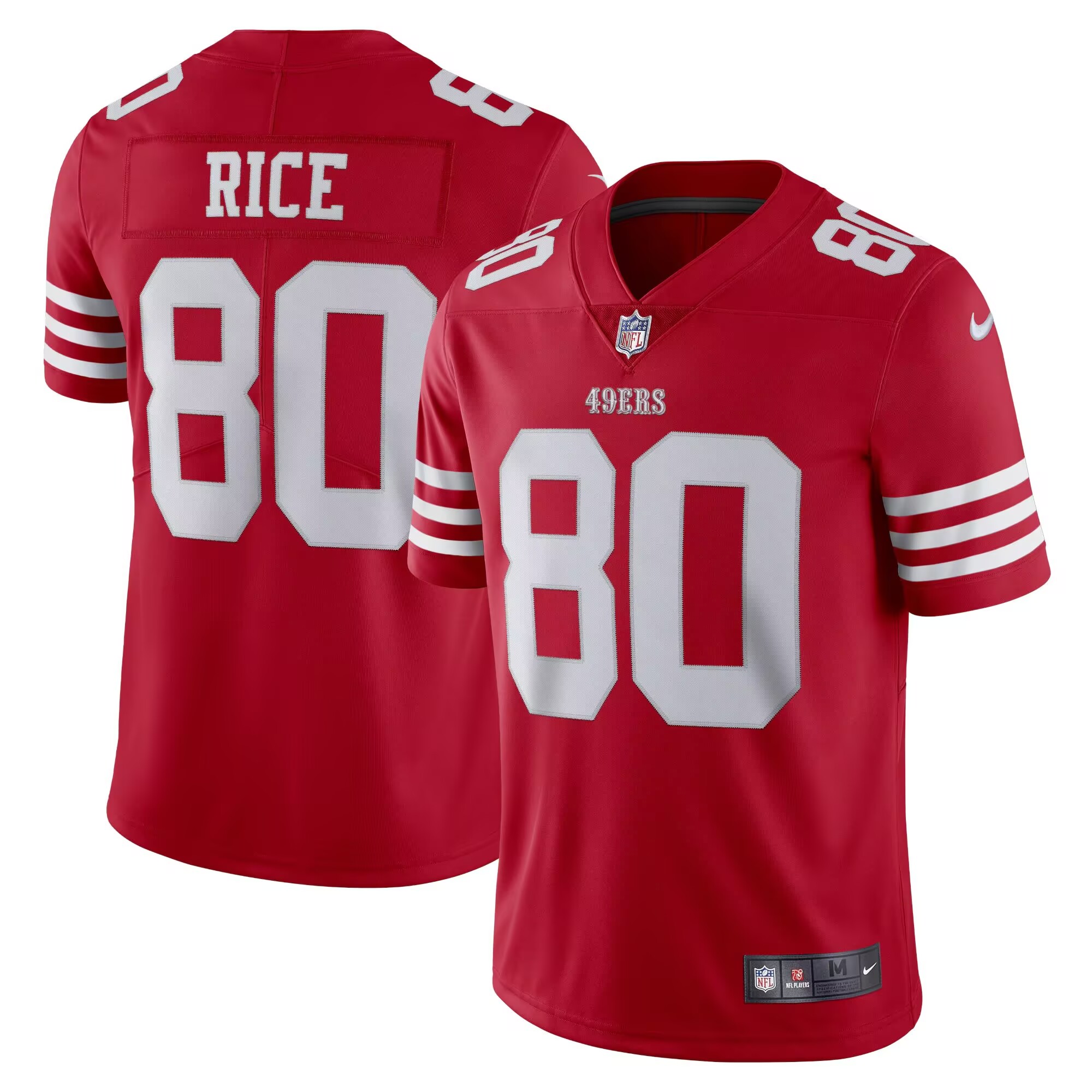 Men's San Francisco 49ers #80 Jerry Rice Red F.U.S.E. Vapor Untouchable Limited Stitched Football Jersey