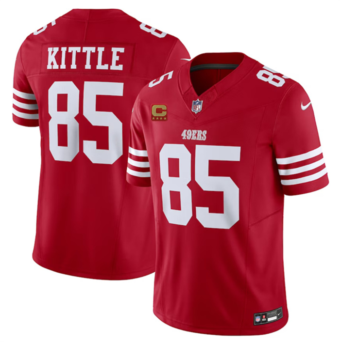 Men's San Francisco 49ers #85 George Kittle Red 2023 F.U.S.E. With 4-Star C Patch Vapor Untouchable Limited Stitched Football Jersey Men's San Francisco 49ers #85 George Kittle Red 2023 F.U.S.E. With 4-Star C Patch Vapor Untouchable Limited Stitched Football Jersey
