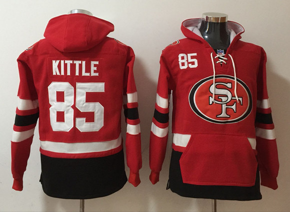 Men's San Francisco 49ers #85 George Kittle Red Ageless Must-Have Lace-Up Pullover Hoodie Men's San Francisco 49ers #85 George Kittle Red Ageless Must-Have Lace-Up Pullover Hoodie