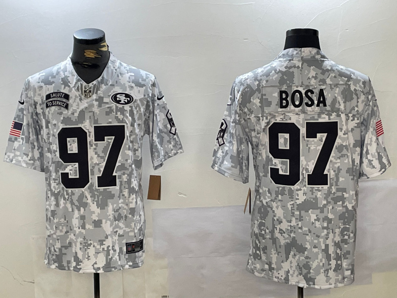 Men's San Francisco 49ers #97 Nick Bosa 2024 F.U.S.E Arctic Camo Salute To Service Limited Stitched Football Jerseys Men's San Francisco 49ers #97 Nick Bosa 2024 F.U.S.E Arctic Camo Salute To Service Limited Stitched Football Jerseys