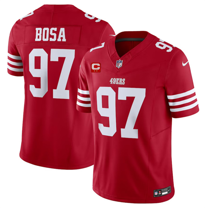 Men's San Francisco 49ers #97 Nick Bosa Red 2023 F.U.S.E. With 2-Star C Patch Vapor Untouchable Limited Stitched Football Jersey Men's San Francisco 49ers #97 Nick Bosa Red 2023 F.U.S.E. With 2-Star C Patch Vapor Untouchable Limited Stitched Football Jersey