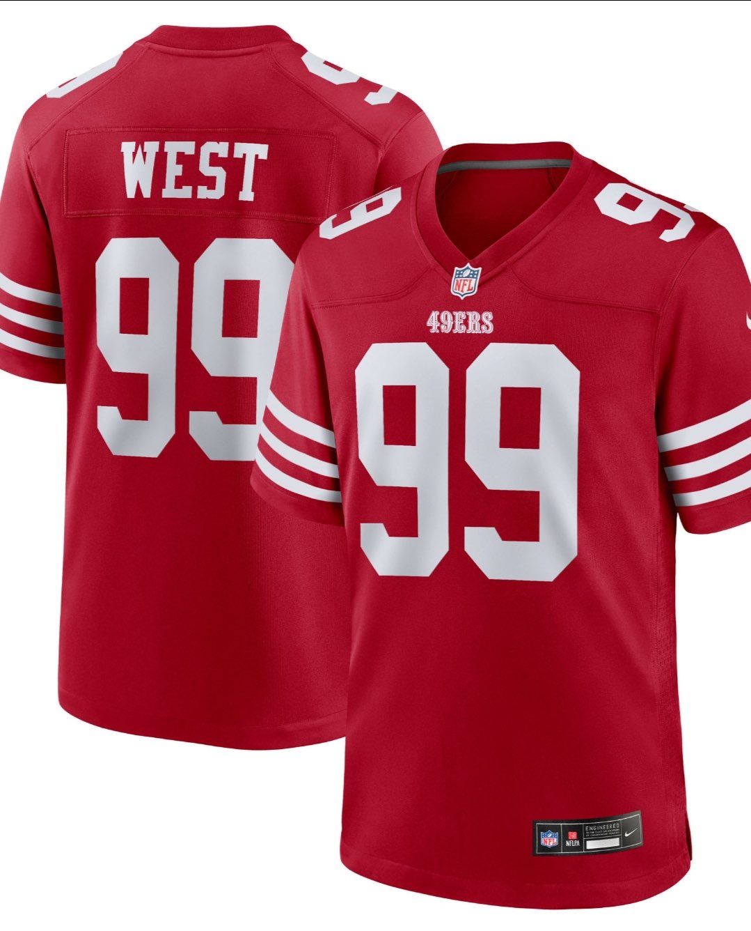 Men's San Francisco 49ers #99 CJ West Red 2025 F.U.S.E. Vapor Untouchable Limited Stitched Football Jersey