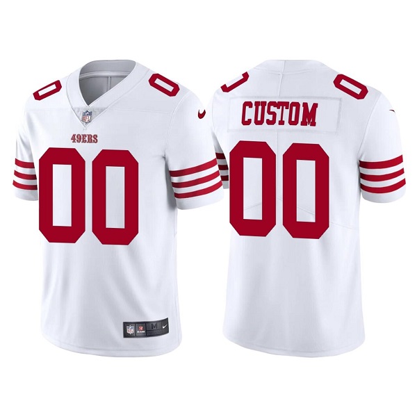 Men's San Francisco 49ers Active Player Custom 2022 New White Vapor Untouchable Stitched Football Jersey Men's San Francisco 49ers Active Player Custom 2022 New White Vapor Untouchable Stitched Football Jersey