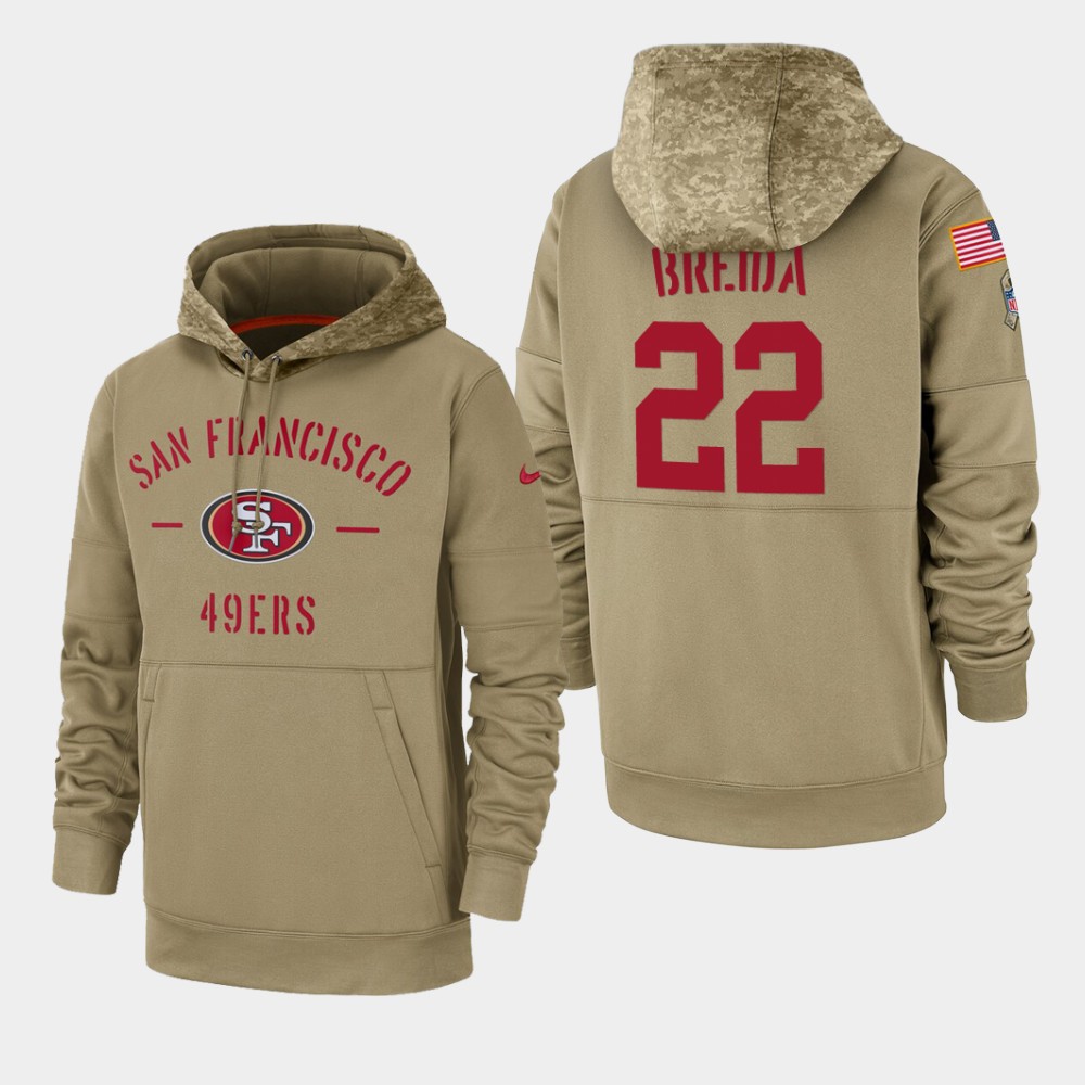 Men's San Francisco 49ers Matt Breida 2019 Salute to Service Sideline Therma Hoodie - Tan Men's San Francisco 49ers Matt Breida 2019 Salute to Service Sideline Therma Hoodie - Tan