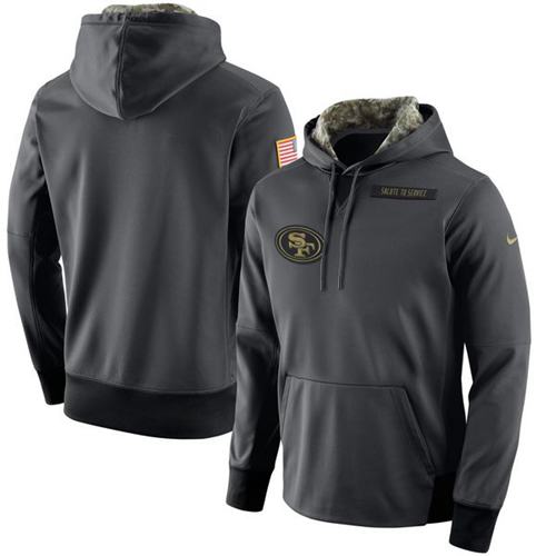 Men's San Francisco 49ers Nike Anthracite Salute to Service Player Performance Hoodie Men's San Francisco 49ers Nike Anthracite Salute to Service Player Performance Hoodie