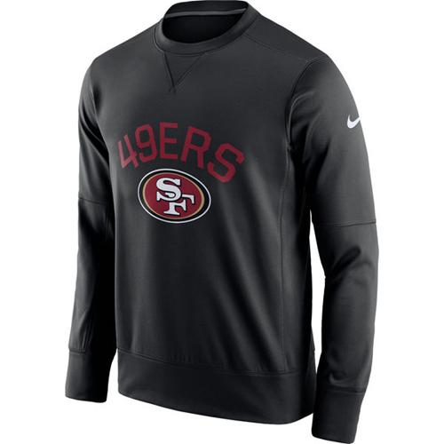 Men's San Francisco 49ers Nike Black Sideline Circuit Performance Sweatshirt Men's San Francisco 49ers Nike Black Sideline Circuit Performance Sweatshirt