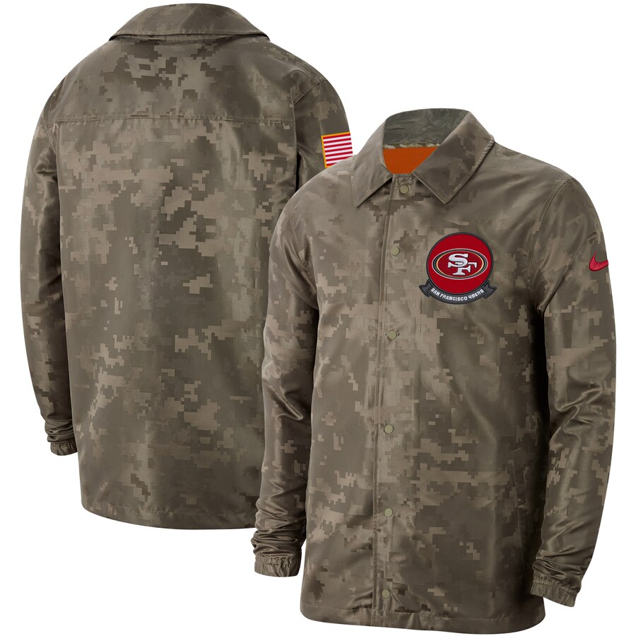 Men's San Francisco 49ers Nike Camo 2019 Salute To Service Sideline Full Zip Lightweight Jacket Men's San Francisco 49ers Nike Camo 2019 Salute To Service Sideline Full Zip Lightweight Jacket