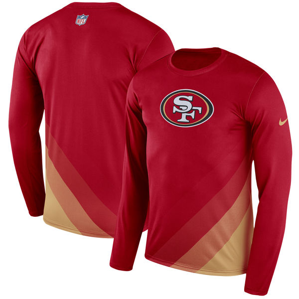 Men's San Francisco 49ers Nike Scarlet Sideline Legend Prism Performance Long Sleeve T-Shirt Men's San Francisco 49ers Nike Scarlet Sideline Legend Prism Performance Long Sleeve T-Shirt