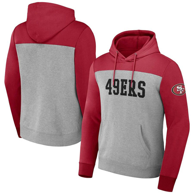 Men's San Francisco 49ers X Darius Rucker Collection Heather Gray Color Blocked Pullover Hoodie