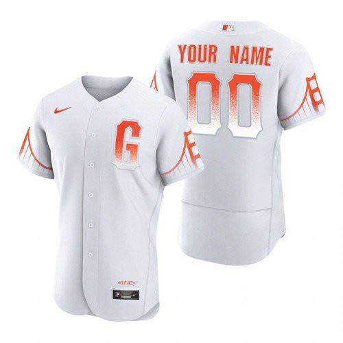 Men's San Francisco Giants #00 Custom White 2021 City Connect MLB Flex Base Nike Jersey Men's San Francisco Giants #00 Custom White 2021 City Connect MLB Flex Base Nike Jersey
