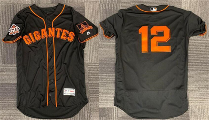 Men's San Francisco Giants #12 Joe Panik Black 2018 Flex Base Stitched Jersey Men's San Francisco Giants #12 Joe Panik Black 2018 Flex Base Stitched Jersey