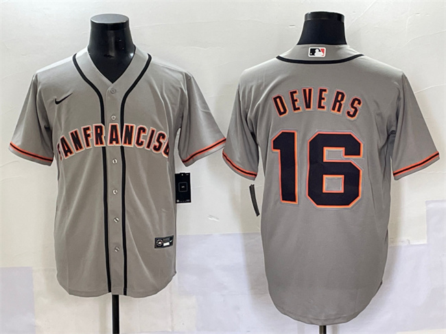 Men's San Francisco Giants #16 Rafael Devers Grey Cool Base Stitched Baseball Jersey Men's San Francisco Giants #16 Rafael Devers Grey Cool Base Stitched Baseball Jersey