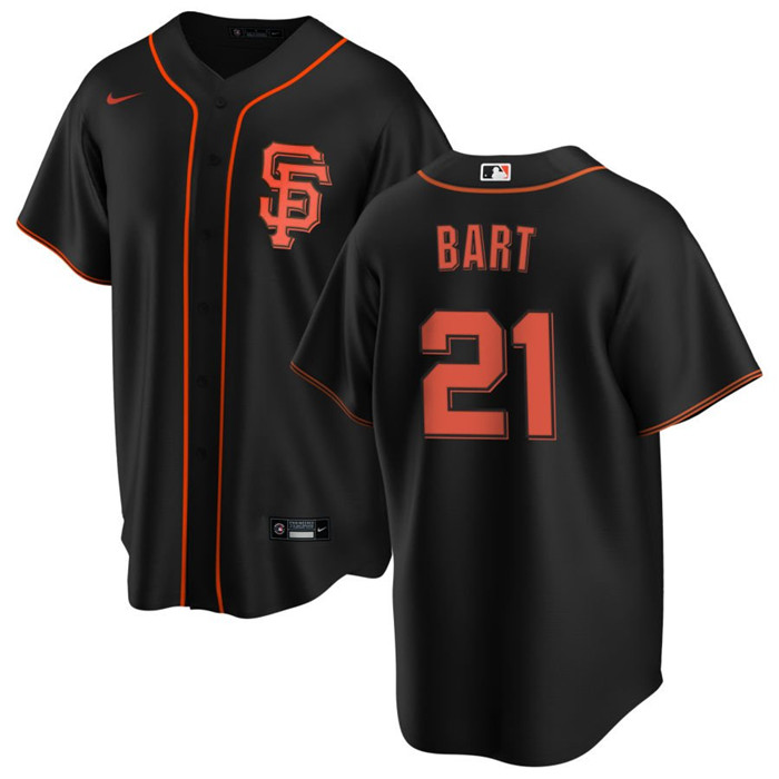 Men's San Francisco Giants #21 Joey Bart Black Cool Base Stitched Jersey Men's San Francisco Giants #21 Joey Bart Black Cool Base Stitched Jersey