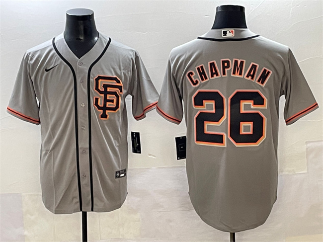 Men's San Francisco Giants #26 Matt Chapman Grey Cool Base Stitched Baseball Jersey Men's San Francisco Giants #26 Matt Chapman Grey Cool Base Stitched Baseball Jersey