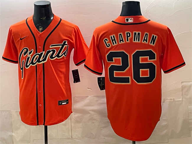 Men's San Francisco Giants #26 Matt Chapman Orange Cool Base Stitched Baseball Jersey Men's San Francisco Giants #26 Matt Chapman Orange Cool Base Stitched Baseball Jersey