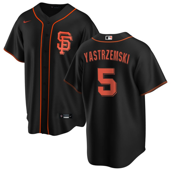Men's San Francisco Giants #5 Mike Yastrzemski Black Cool Base Stitched Jersey Men's San Francisco Giants #5 Mike Yastrzemski Black Cool Base Stitched Jersey