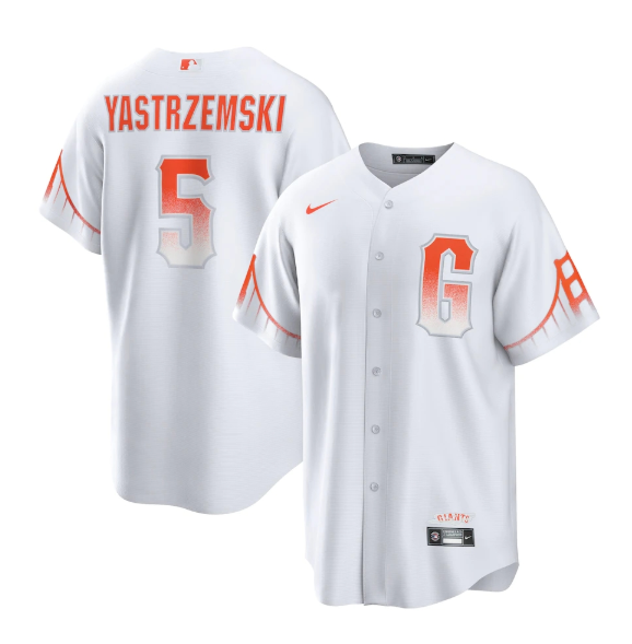 Men's San Francisco Giants #5 Mike Yastrzemski White City Connect Cool Base Stitched Baseball Jersey Men's San Francisco Giants #5 Mike Yastrzemski White City Connect Cool Base Stitched Baseball Jersey