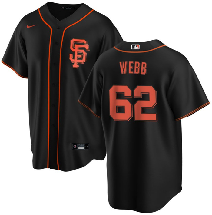 Men's San Francisco Giants #62 Logan Webb Black Cool Base Stitched Jersey Men's San Francisco Giants #62 Logan Webb Black Cool Base Stitched Jersey