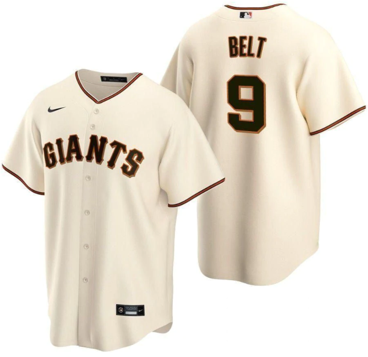 Men's San Francisco Giants #9 Brandon Belt Cream Cool Base Stitched Jersey Men's San Francisco Giants #9 Brandon Belt Cream Cool Base Stitched Jersey