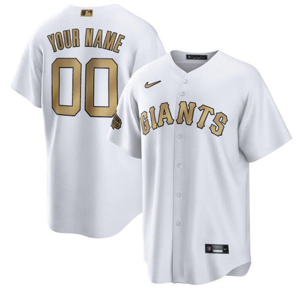 Men's San Francisco Giants Active Player Custom 2022 All-Star White Cool Base Stitched Baseball Jersey Men's San Francisco Giants Active Player Custom 2022 All-Star White Cool Base Stitched Baseball Jersey