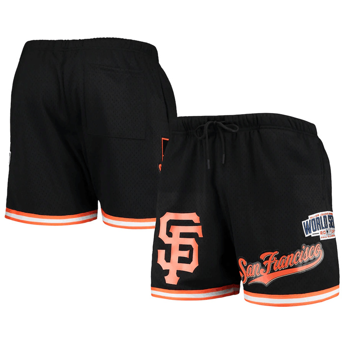 Men's San Francisco Giants Black Team Logo Mesh Shorts Men's San Francisco Giants Black Team Logo Mesh Shorts