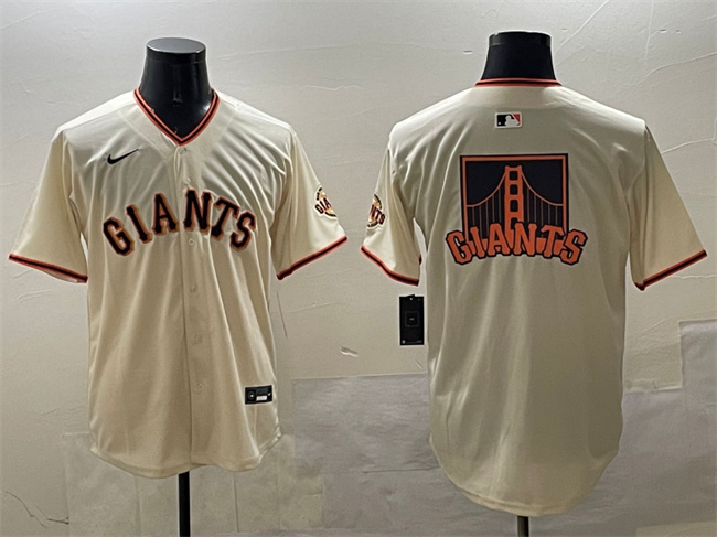 Men's San Francisco Giants Cream Team Big Logo Limited Stitched Baseball Jersey 1 Men's San Francisco Giants Cream Team Big Logo Limited Stitched Baseball Jersey 1