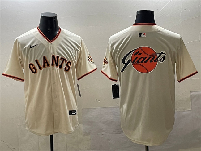 Men's San Francisco Giants Cream Team Big Logo Limited Stitched Baseball Jersey 12 Men's San Francisco Giants Cream Team Big Logo Limited Stitched Baseball Jersey 12