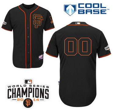 Men's San Francisco Giants Customized 2014 World Series Champion Patch Black Jersey Men's San Francisco Giants Customized 2014 World Series Champion Patch Black Jersey