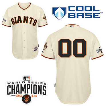 Men's San Francisco Giants Customized 2014 World Series Champion Patch Home White Jersey Men's San Francisco Giants Customized 2014 World Series Champion Patch Home White Jersey