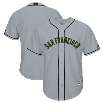 Men's San Francisco Giants Majestic Gray 2018 Memorial Day Cool Base Team Custom Jersey Men's San Francisco Giants Majestic Gray 2018 Memorial Day Cool Base Team Custom Jersey