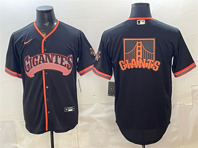 Men's San Francisco Giants Team Big Logo Black 2026 Alternate Stadium Stitched Baseball JerseyS Men's San Francisco Giants Team Big Logo Black 2026 Alternate Stadium Stitched Baseball JerseyS