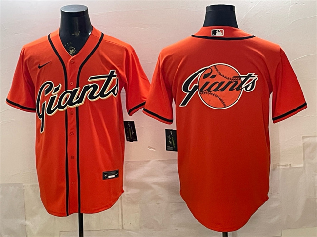 Men's San Francisco Giants Team Big Logo Orange Cool Base Stitched Baseball Jersey Men's San Francisco Giants Team Big Logo Orange Cool Base Stitched Baseball Jersey