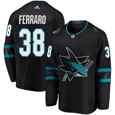 Men's San Jose Sharks #38 Mario Ferraro Adidas Breakaway Black Jersey Men's San Jose Sharks #38 Mario Ferraro Adidas Breakaway Black Jersey