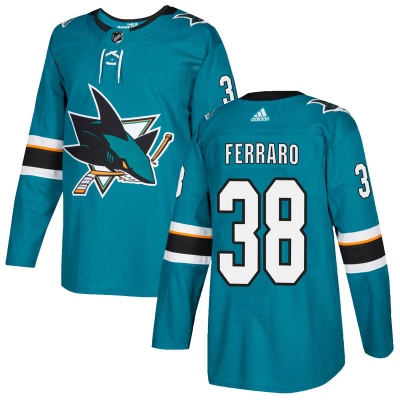 Men's San Jose Sharks #38 Mario Ferraro Adidas Home Authentic Teal Jersey Men's San Jose Sharks #38 Mario Ferraro Adidas Home Authentic Teal Jersey