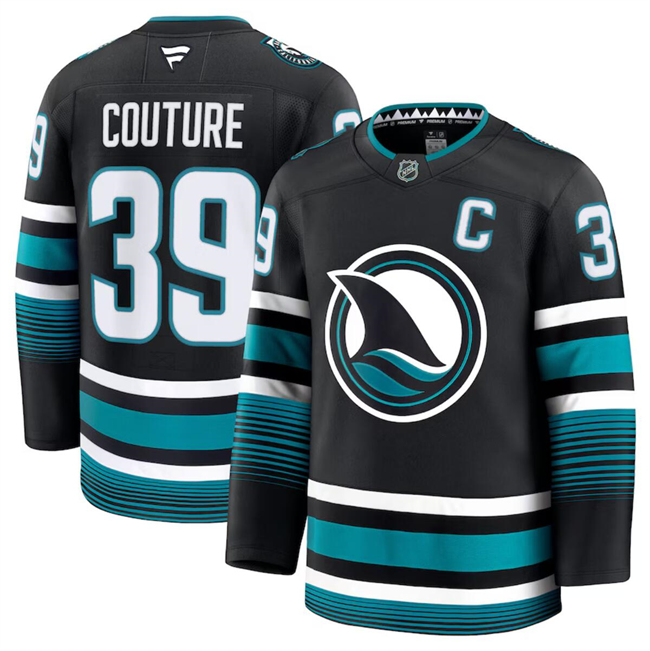 Men's San Jose Sharks Active Player Custom Black 2024-25 Alternate Stitched Hockey Jersey Men's San Jose Sharks Active Player Custom Black 2024-25 Alternate Stitched Hockey Jersey