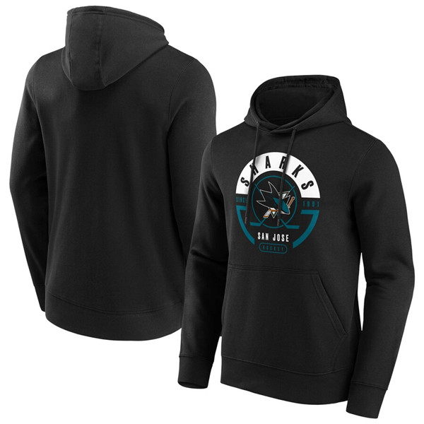 Men's San Jose Sharks Black Block Party Hoodie Men's San Jose Sharks Black Block Party Hoodie