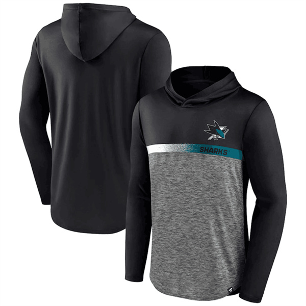 Men's San Jose Sharks Black Podium Defender Pullover Hoodie Men's San Jose Sharks Black Podium Defender Pullover Hoodie