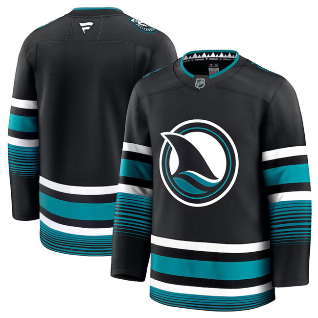 Men's San Jose Sharks Blank Black 2024-25 Alternate Stitched Hockey Jersey Men's San Jose Sharks Blank Black 2024-25 Alternate Stitched Hockey Jersey
