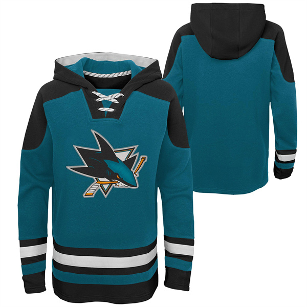 Men's San Jose Sharks Blank Teal Ageless Must-Have Lace-Up Pullover Hoodie Men's San Jose Sharks Blank Teal Ageless Must-Have Lace-Up Pullover Hoodie