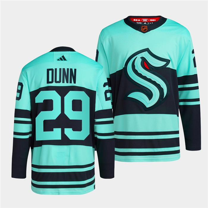 Men's Seattle Kraken #29 Vince Dunn Ice Blue 2022-23 Reverse Retro Stitched Jersey Men's Seattle Kraken #29 Vince Dunn Ice Blue 2022-23 Reverse Retro Stitched Jersey